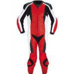 New Red and Black Motorcycle Racing Leather Suit
