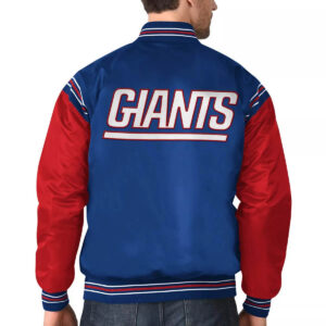 New York Giants Enforcer Satin Varsity Jacket