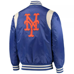 New York Mets Royal and Cream Varsity Satin Jacket