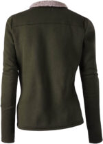 Olive Wool Tan Fur Women's Zip Up Jacket