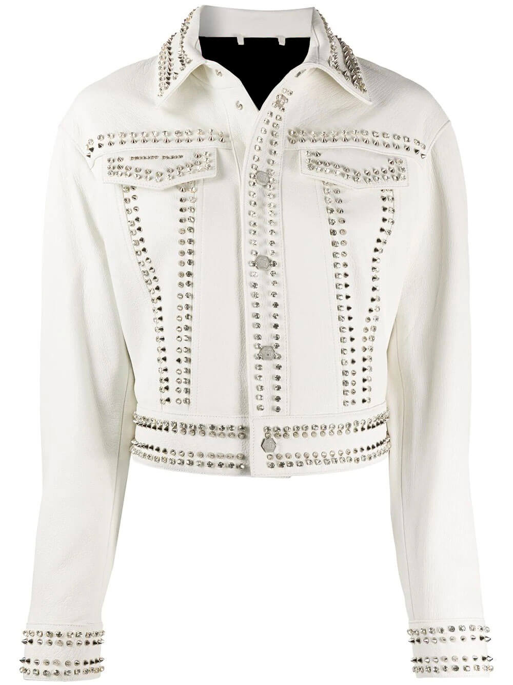 Philipp Plein Skull Studded Leather Jacket
