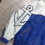 Popeye The Sailor Man Blue and White Leather Jacket