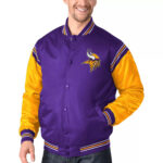 Purple&Gold Minnesota Vikings Satin Varsity Jacket