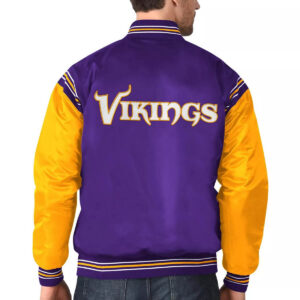 Purple&Gold Minnesota Vikings Satin Varsity Jacket