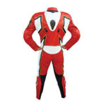 Red Motorcycle Racing Leather Suit