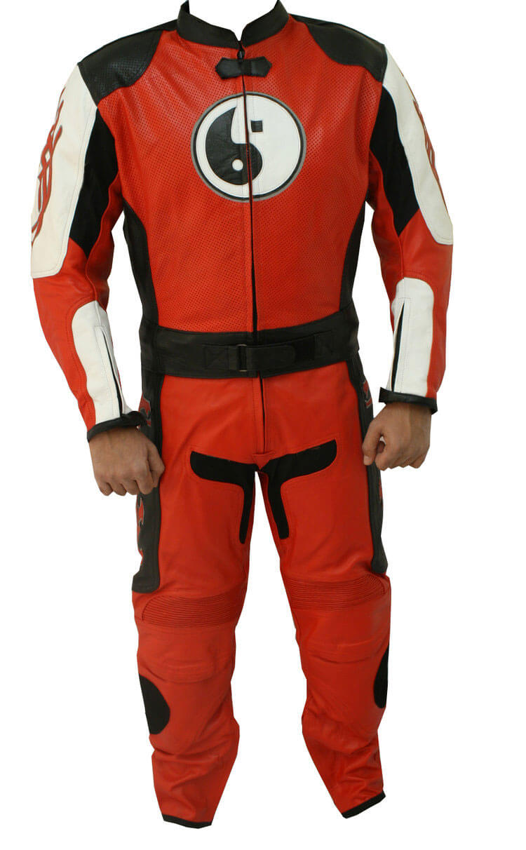 Red Motorcycle Racing Sports Leather Suit (2) Red Motorcycle Racing Sports Leather Suit