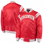 Red Wisconsin Badgers The Enforcer Satin Jacket