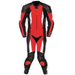 Red and Black Motorcycle Sports Racing Leather Suit