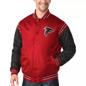 Red&Black Atlanta Falcons Satin Varsity Jacket