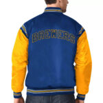 Royal&Yellow Milwaukee Brewers Varsity Satin Jacket
