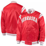 Scarlet Nebraska Cornhuskers The Enforcer Satin Jacket