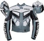 Silver V.rod Motorcycle Racing Leather Jacket