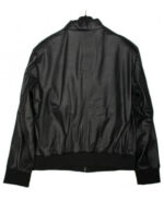 Skullish Society Black Leather Bomber Jacket
