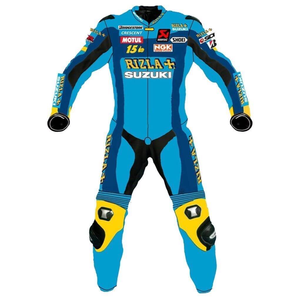 Suzuki Rizla Racing Suzuki Rizla Motorcycle Racing Sports Leather Suit - Maker of Jacket