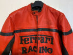 Vintage 80's Ferrari Red And Black Biker Leather Jacket
