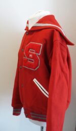 Vintage Cheerleader Leather and Wool Varsity Jacket