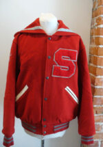 Vintage Cheerleader Leather and Wool Varsity Jacket