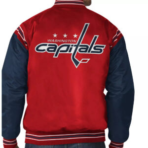 Washington Capitals Red&Navy Satin Varsity Jacket