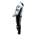 White & Black Plimmerton Motorcycle Leather Racing Suit