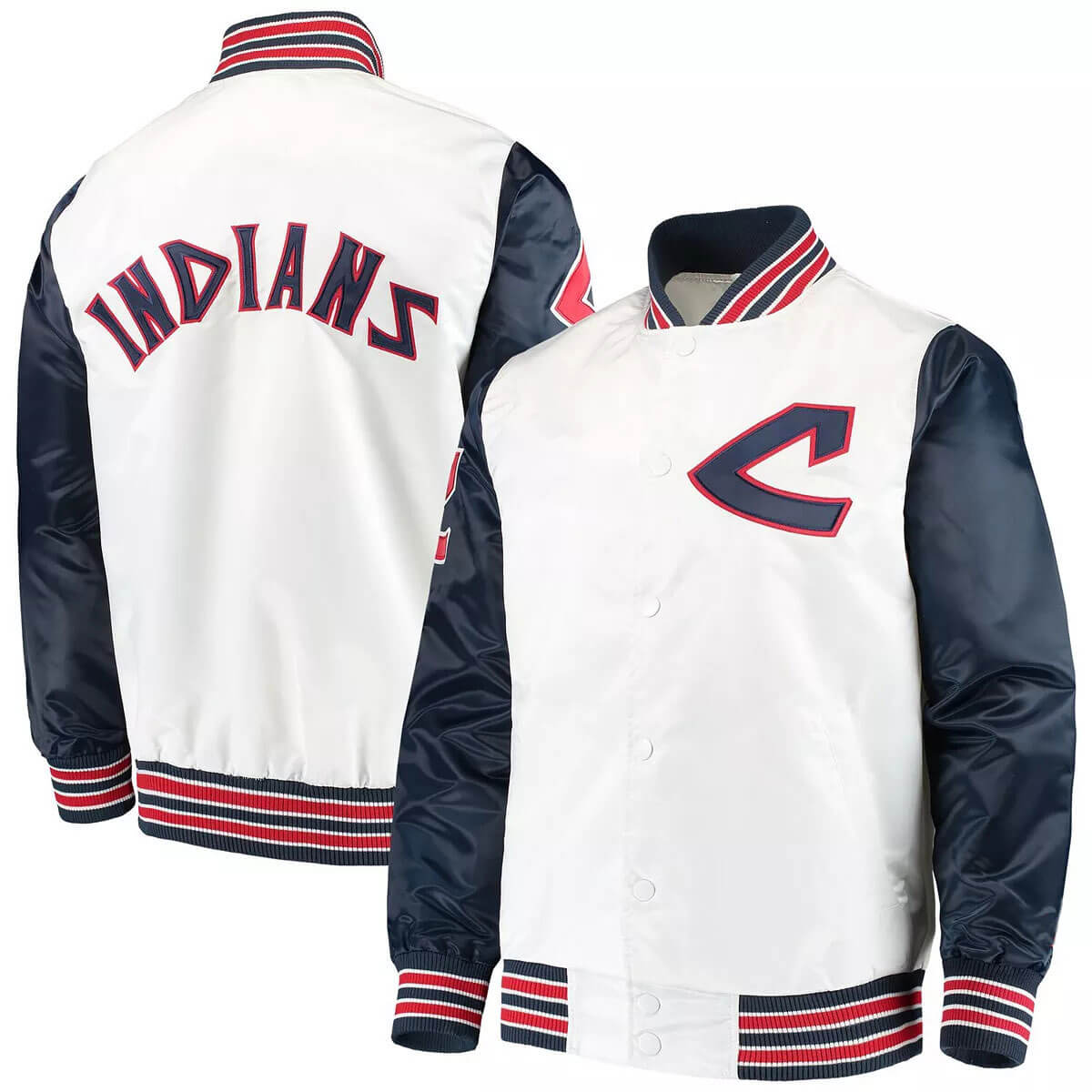 White Cleveland Indians The Legend Satin Jacket (3) White Cleveland Indians The Legend Satin Jacket