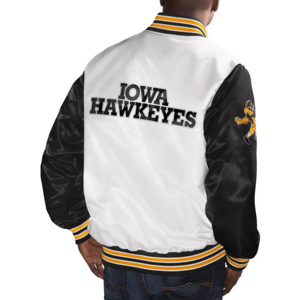 White&Black Iowa Hawkeyes Cotton Jacket