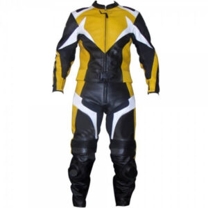 Yellow & Black Motorcycle Sports Racing Leather Suit