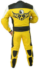 Yellow Motorcycle Racing Sports Leather Suit