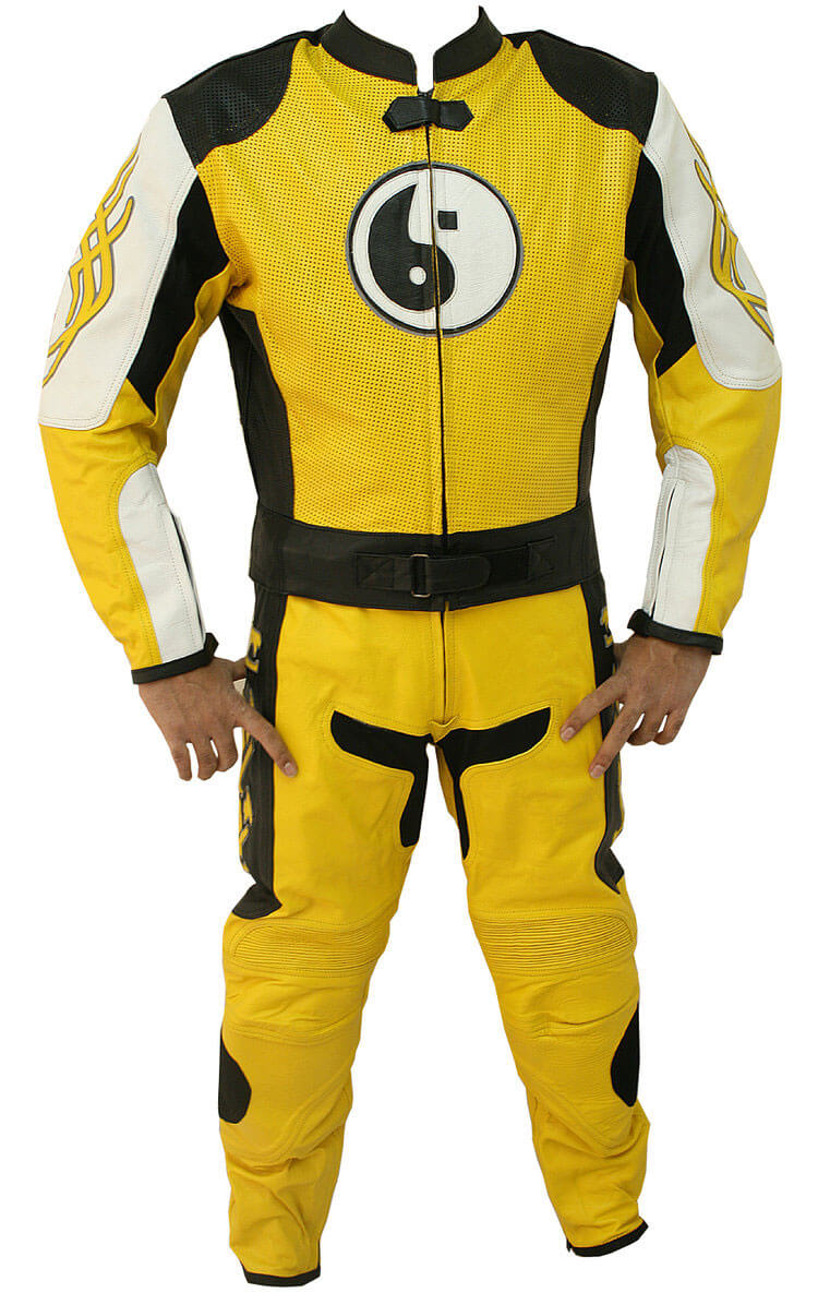 Yellow Motorcycle Racing Sports Leather Suit (2) Yellow Motorcycle Racing Sports Leather Suit