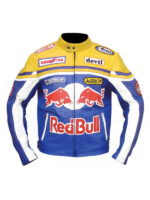 Yellow Red Bull Racing Motorcycle Leather Jacket