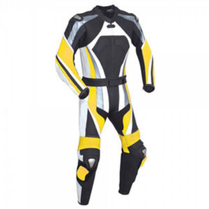 Yellow and Black Motorcycle Racing Leather Suit
