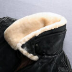 Black Men faux fur leather jacket