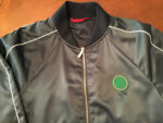 Grey Satin Bomber Jacket