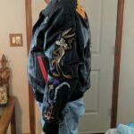 90s Looney Tunes Cartoon Leather Bomber Jacket90s Looney Tunes Cartoon Leather Bomber Jacket