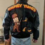90s Looney Tunes Cartoon Leather Bomber Jacket