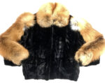 Black Mink Fur Red Fox Jacket