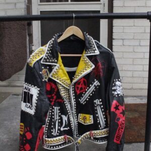 Black Punk Rock Studded Leather Jacket