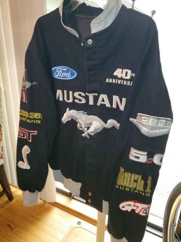 Black Vintage Ford Cobra Mustang Jacket