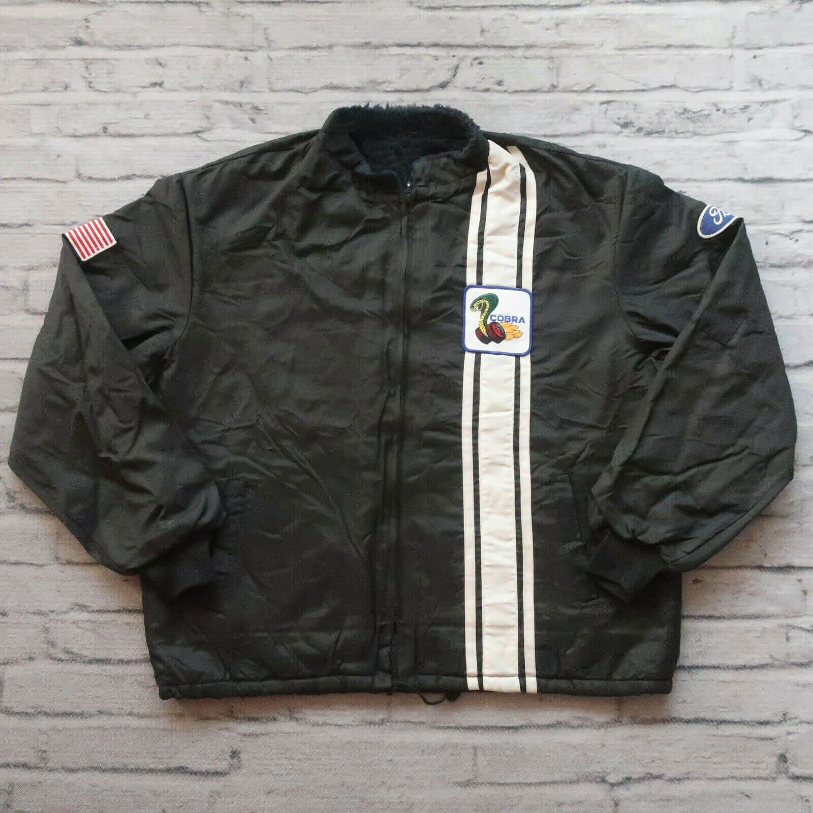 Black Vintage Ford Mustang Cobra Shelby Jacket