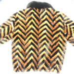 Black and Brown Mink Tail Fur Jacket