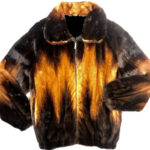 Black and Cognac Full Mink Fur Jacket