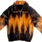 Black and Cognac Full Mink Fur Jacket