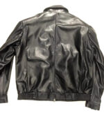 Blue and Black Cowhide Genuine Suede Leather Jacket