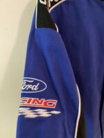 Blue and Black Vintage Ford Racing Jacket