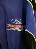 Blue and Black Vintage Ford Racing Jacket