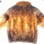 Cognac Two Tone Mink Tail Fur Jacket