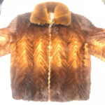 Cognac Two Tone Mink Tail Fur Jacket