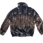 Deep Chocolate Diamond Cut Mink Bomber Jacket