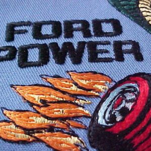 FORD POWER Cobra Snake on Flaming Wheels Logo Patch
