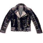 Men's Black Mink Leather Biker Jacket