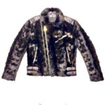 Men's Black Mink Leather Biker Jacket